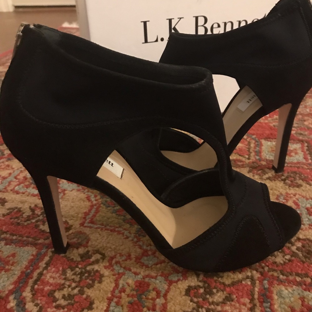 L. K. Bennett Anthea Suede Cutout Sandals